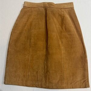 Global Identity Camel Suede Leather Mini Skirt Women’s Size 5/6 Tan